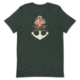 Merry Christmaas Floral Anchor Short-Sleeve Unisex T-Shirt