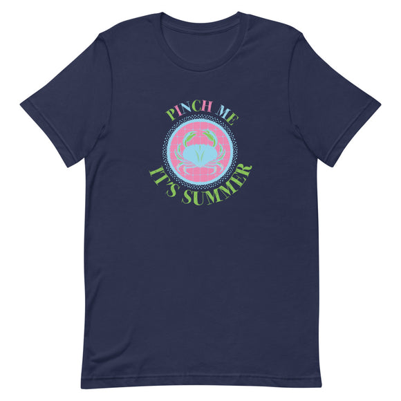 Pinch Me It's Summer Crab Themed Short-Sleeve Unisex T-Shirt