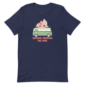 Dashing Through the Sand Holiday  Surf Van With Christmas Tree Short-Sleeve Unisex T-Shirt