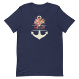 Merry Christmaas Floral Anchor Short-Sleeve Unisex T-Shirt